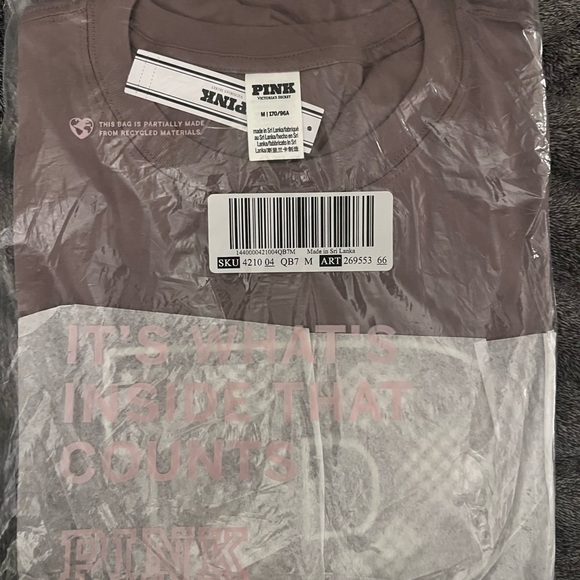 PINK VS Long sleeve ever campus cotton tee NWT M - Picture 5 of 6